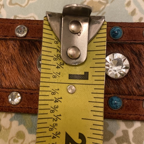 Justin’s 125 year Rhinestone Studded Animal Hair Belt  size 32 - Picture 10 of 10